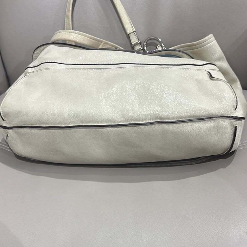 Coach Kristin Shimmery Ivory Leather East West Satchel Hobo Bag - Picture 2 of 6